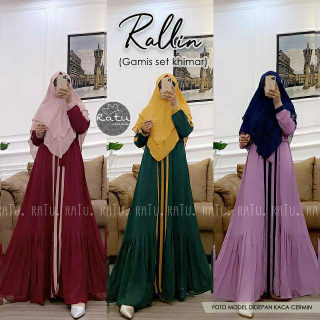 Ralin set Khimar  gamis ratu termurah