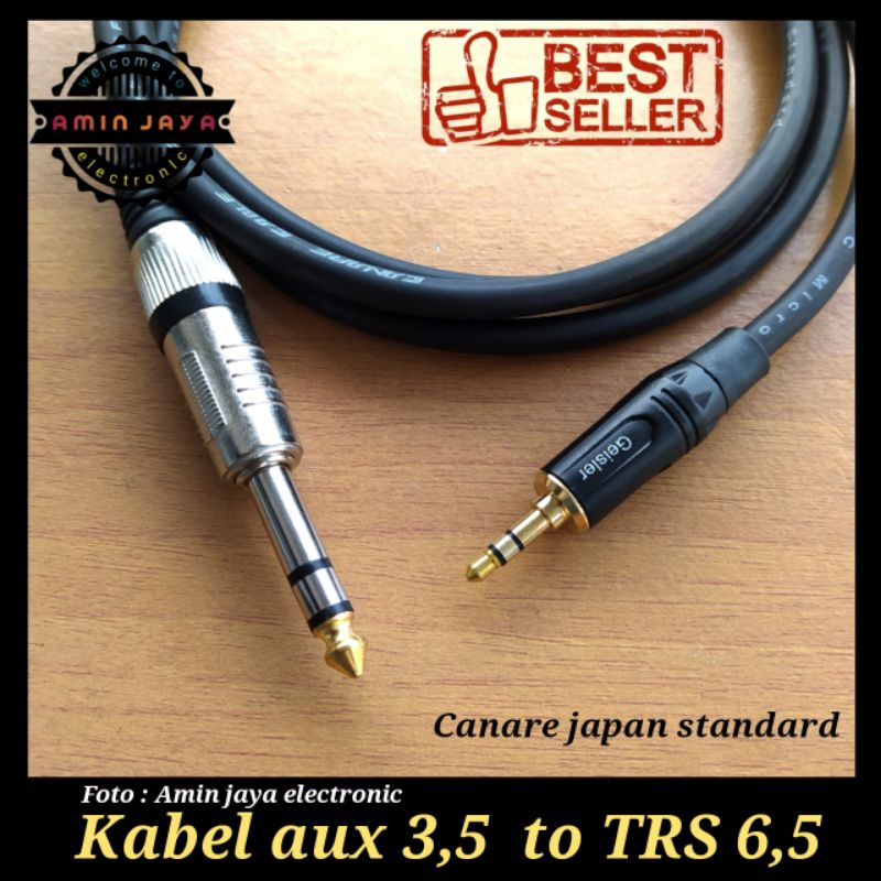 Jack audio stereo 3,5 to jack akai 6,5 stereo kabel canare