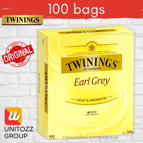 

(BISA COD) Twinings Earl Grey Tea Bags 100 pack 200 gr