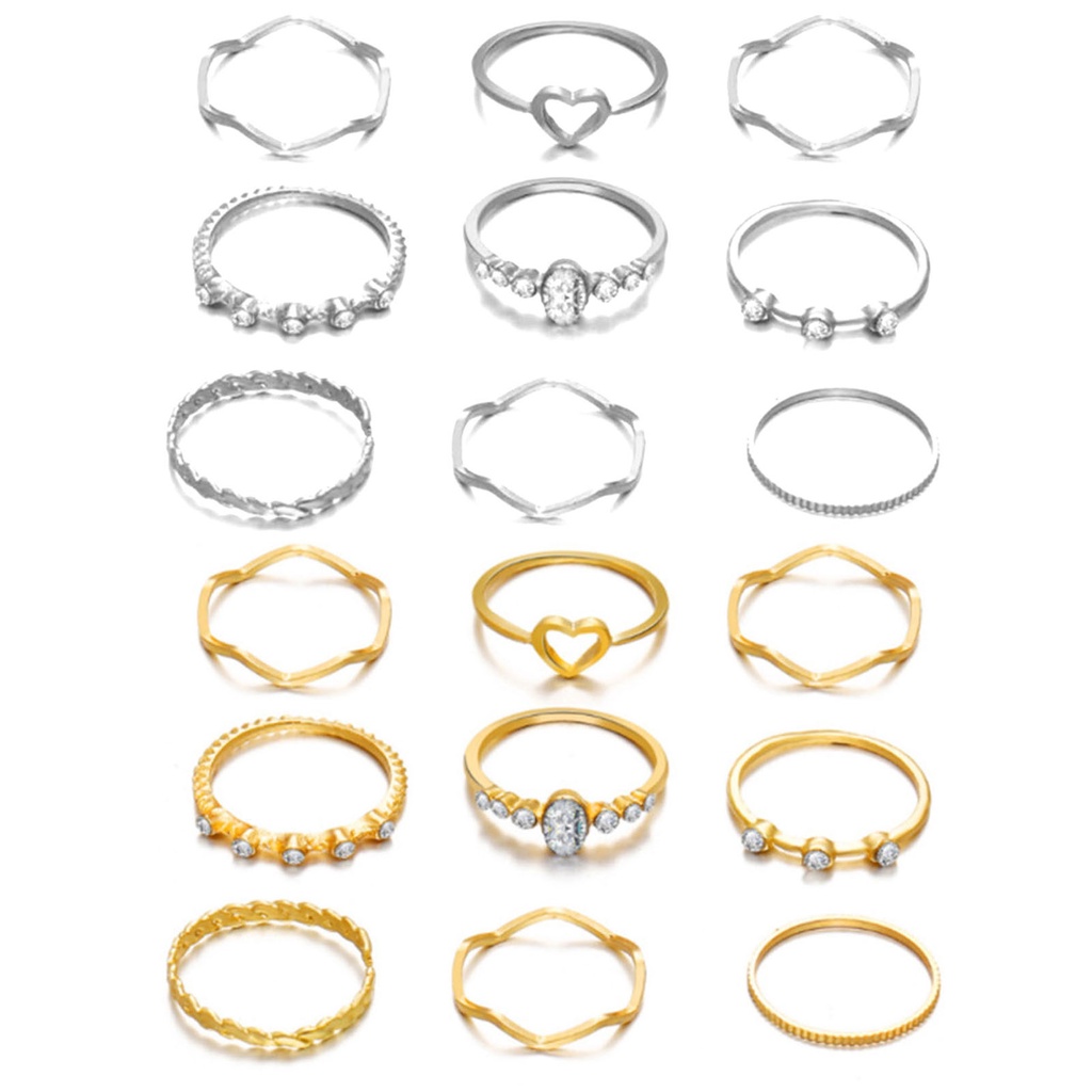 Hu Hu Hu Hu Hu Alat Bantu Pasang Kacamata♡ 9 Pcs / Set Cincin Jari Gaya Vintage Untuk Hadiah Wanita