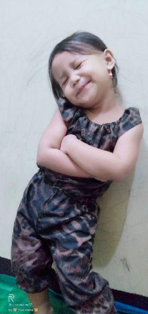 Jumsuit Pendek Batik Anak, Baju Anak Tk-sd Kekinian Murah