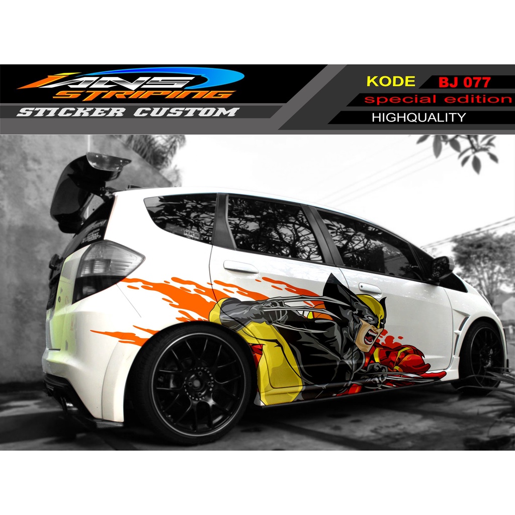 VARIASI STICKER MOBIL JES JAZZ, SIGRA, YARIS, SWIFT / DECAL MOBIL / DECAL STICKER MOBIL ANIMASI BATMAN