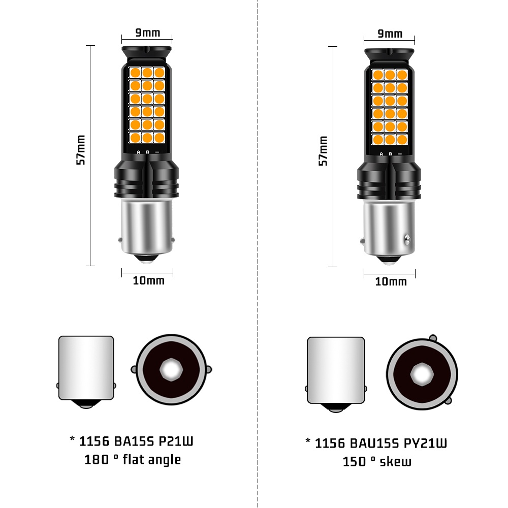 1Piece Lampu Sinyal Belok Led 36SMD BA15S 1156 BAU15S Warna Kuning Untuk Motor / Mobil turn signal lamp