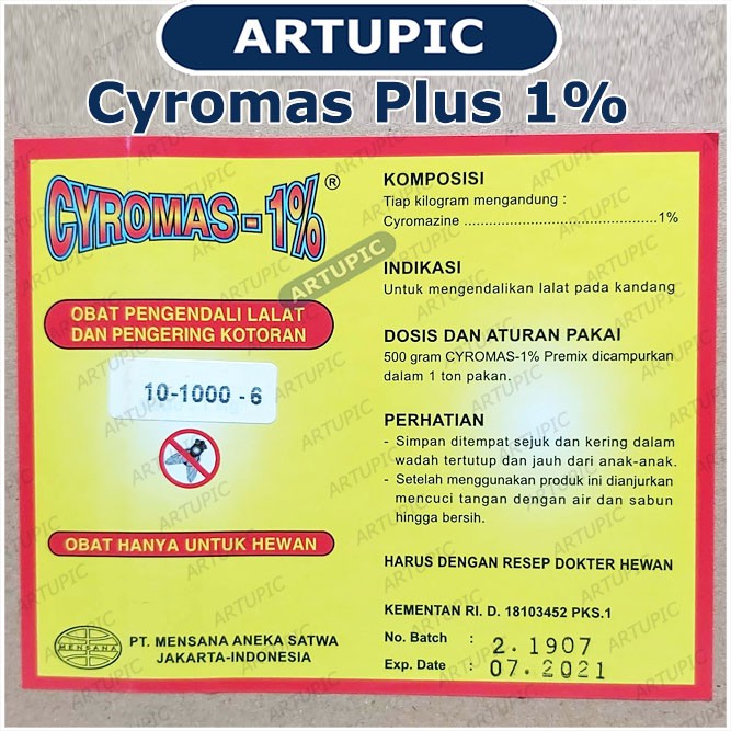 CYROMAS 1% PLUS 1 kg Obat Pengendali Larva Lalat dan Pengering Kotoran Peternakan Kandang Ayam