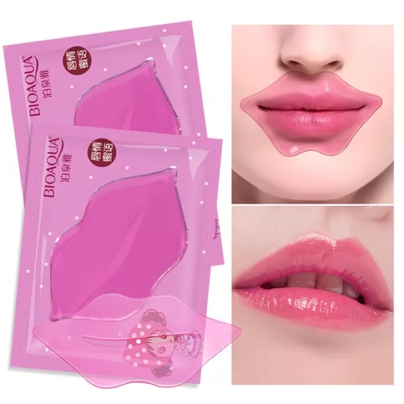 MASKER BIBIR COLLAGEN Pelembab Mulut Kering Pecah Lip Mask Moisturizing Moist Halus Lembut Pink