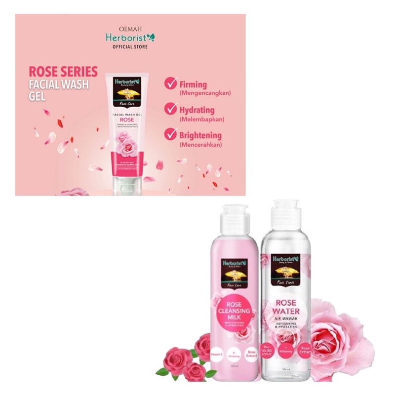 Herborist Air Mawar 100ml/Rose Water Herborist/Milk Cleanser/Facial Wash/ Sleeping mask