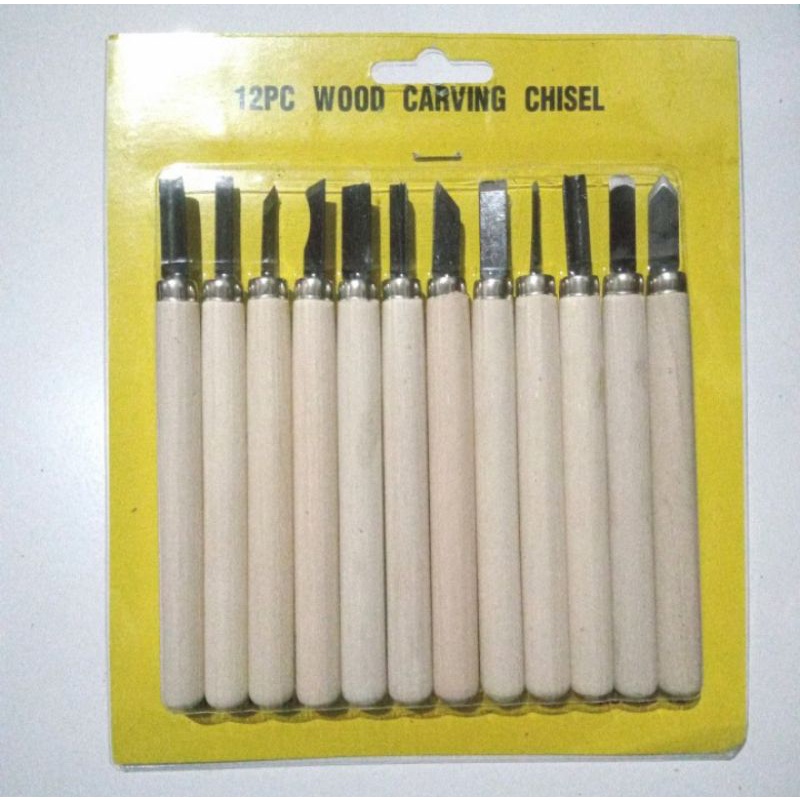 Pahat kayu ukir mini set isi 12pcs