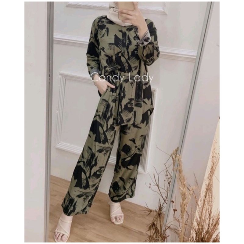 ERDE SET / ONE SET JUMBO XXL - STANDART XL  / YOSIE SET ONESET MOTIF ABSTRAK DAILY SET HOMEWEAR HOMEY SETELAN WANITA MOTIF TIE DYE   ONE SET RAYON-RACHELA SET
