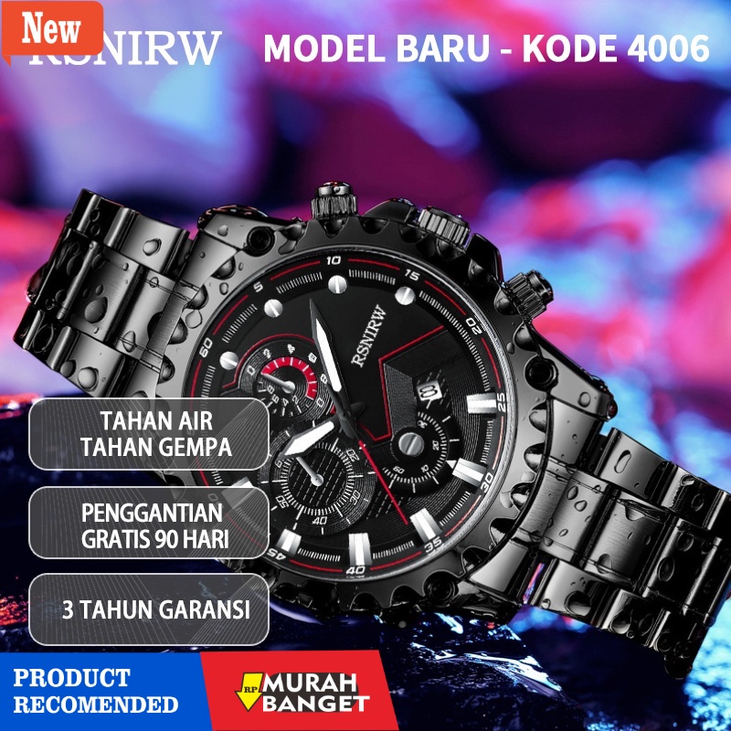 Jam tangan analog pria terbaik- CODJam Tangan Pria RSNIRW Luxury Metal Sport Quartz Business Casual 