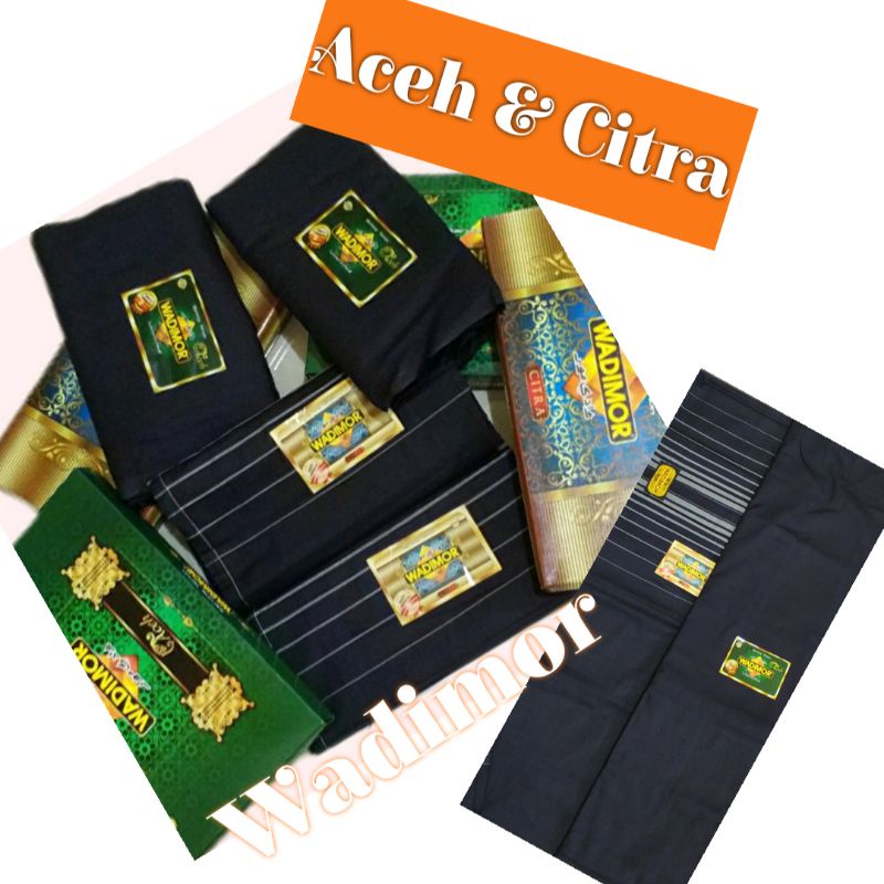 9# Sarung Tenun WADIMOR Aceh & Citra (Hitam Polos & Tumpal-hitam & Tumpal-warna)