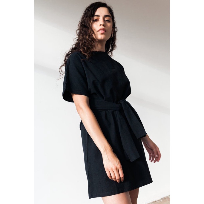 Exp** ruched sleeved dress / sisa export