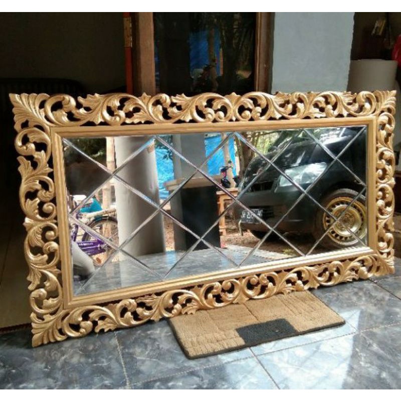Figura/frame cermin ukir kaca bevel/figura cermin hias