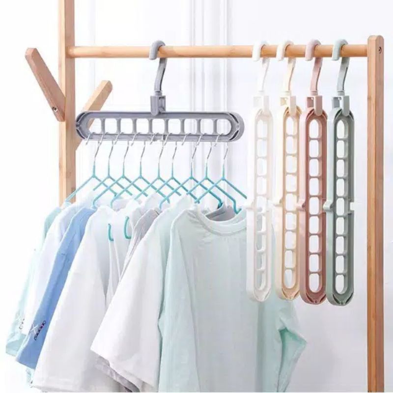 Hanger 9 in 1 Gantungan Baju Organizer 9 in 1 Serbaguna GANTUNGAN BAJU MAGIC/ 9 IN ONE HANGER/ MAGIC HANGER Magic hanger / foldable hanger Magic Hanger Instan Gantungan Baju Lemari Pakaian Wonder Hanger 9 in 1 Ajaib 7201 TOPMART