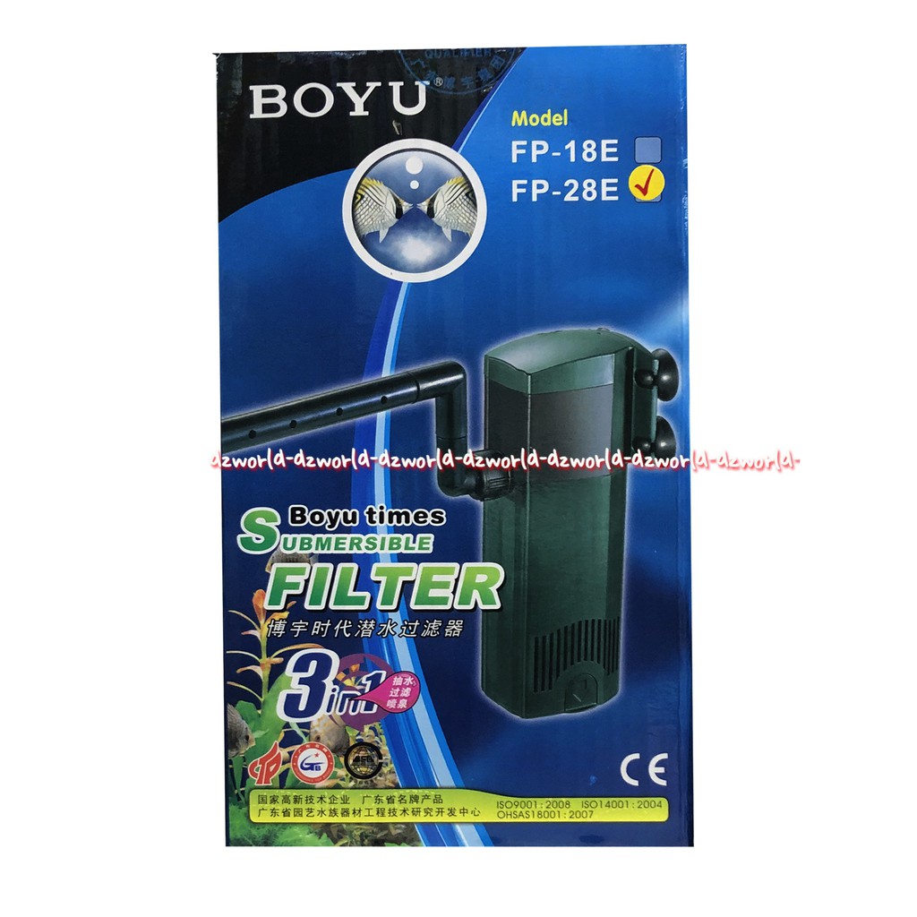 Boyu Times Submersible Filter Aquarium FP-28E Filters Akuarium Ikan Saringan Boyyu Fp 28E