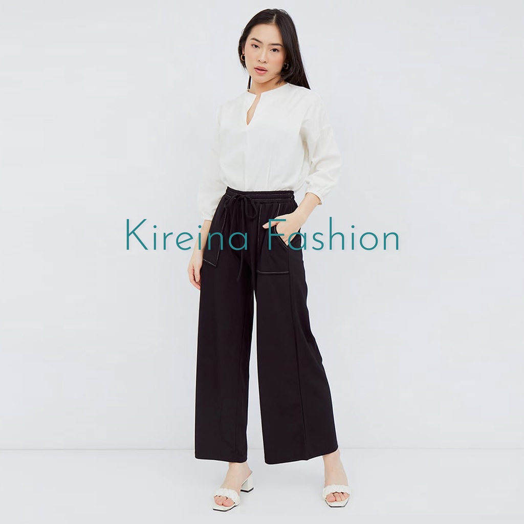 Celana Kulot Wanita Celana Kulot Knit Kulot Highwaist Celana Kantor Kulot | Kireina Fashion