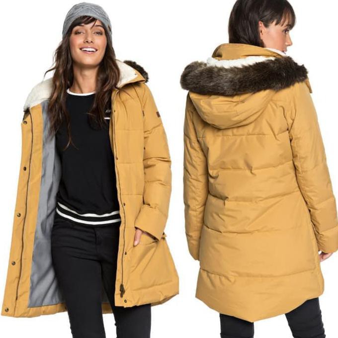 Kualitas Terbaik Jaket Musim Dingin Wanita Roxy Ellie Water Repellent Longline Jacket BARANG BAGUS