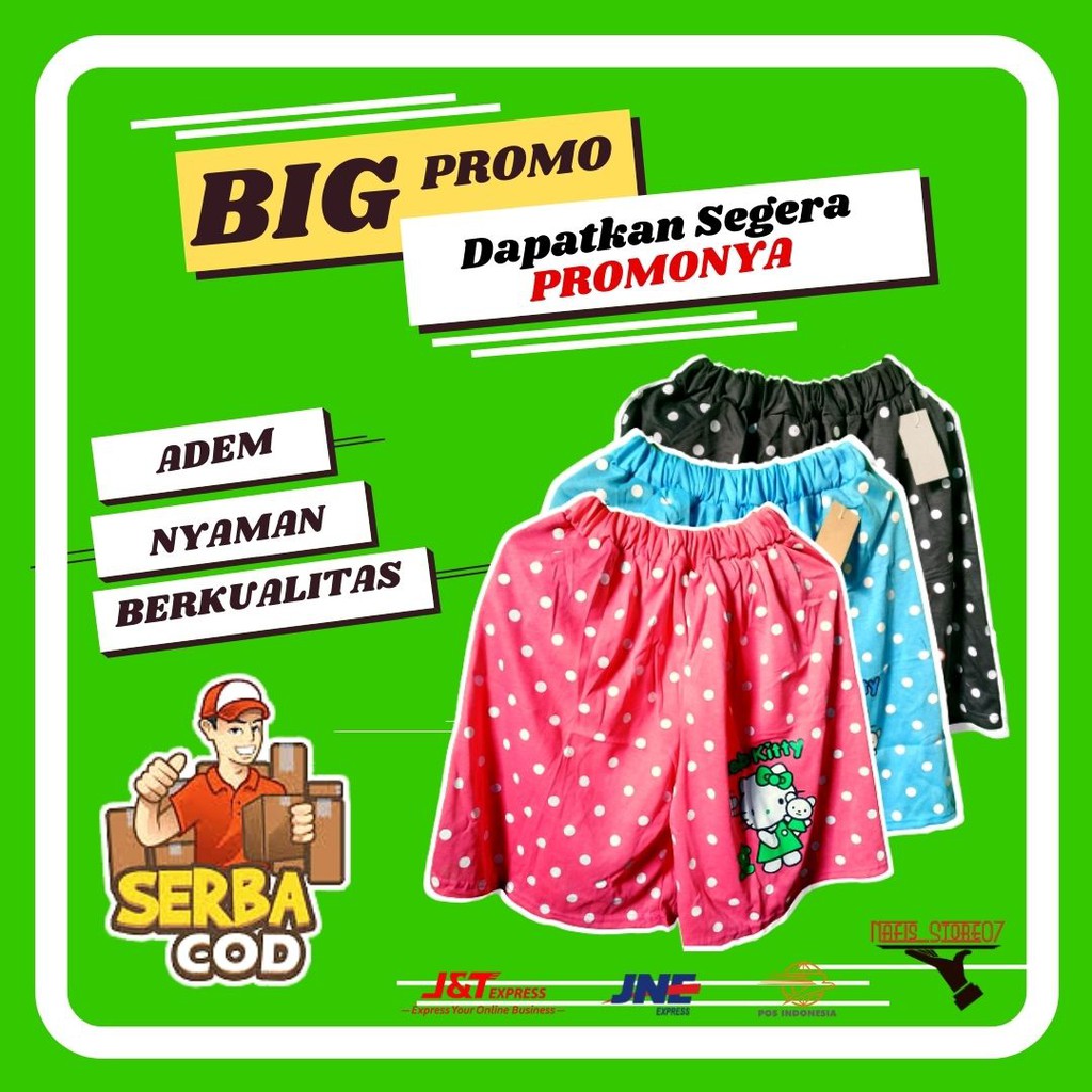 Celana Clana Pendek Cewek Wanita Santai Katun Murah Celana Pendek Perempuan Dewasa Selutut Jumbo