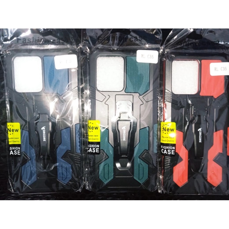 CASE REALME C35 REALME 9 PRO REALME C31 HARDCASE ROBOT BELTCLIP CASING HANDPHONE STANDING ROBOT BERW