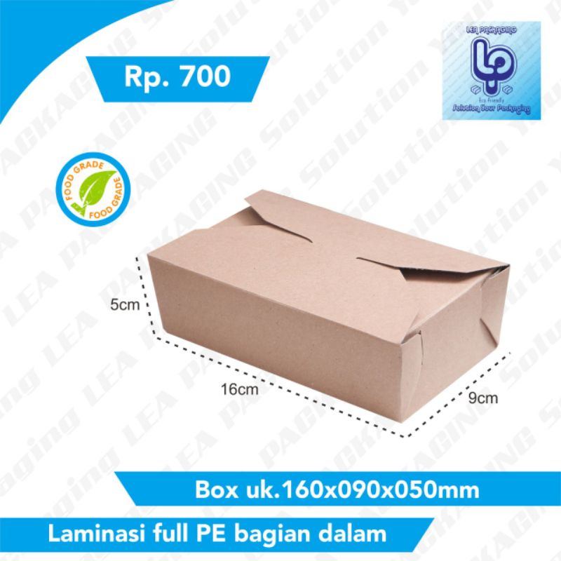 

Dus Kemasan / Lunchbox uk. 16x9x5cm model tutup atas Min 50pcs