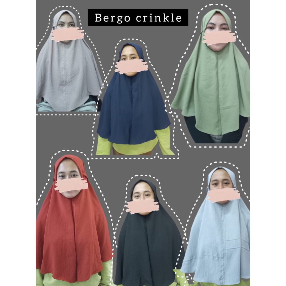 Bergo crinkle wanita  Kerudung crinkle wanita terbaru  kerudung bergo wanita terlaris