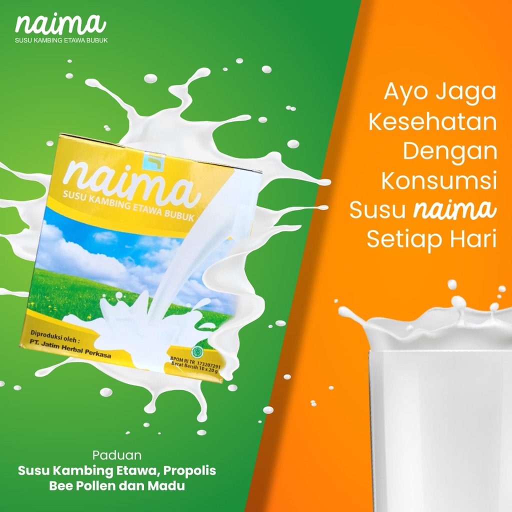 

Susu NAIMA Susu Kambing Etawa Bubuk Plus Propolis dan Bee Pollen Sangat Nikmat Dan Menyehatkan