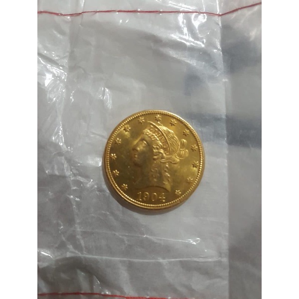 Koin Emas Kuno USA 1904 (kolektor)