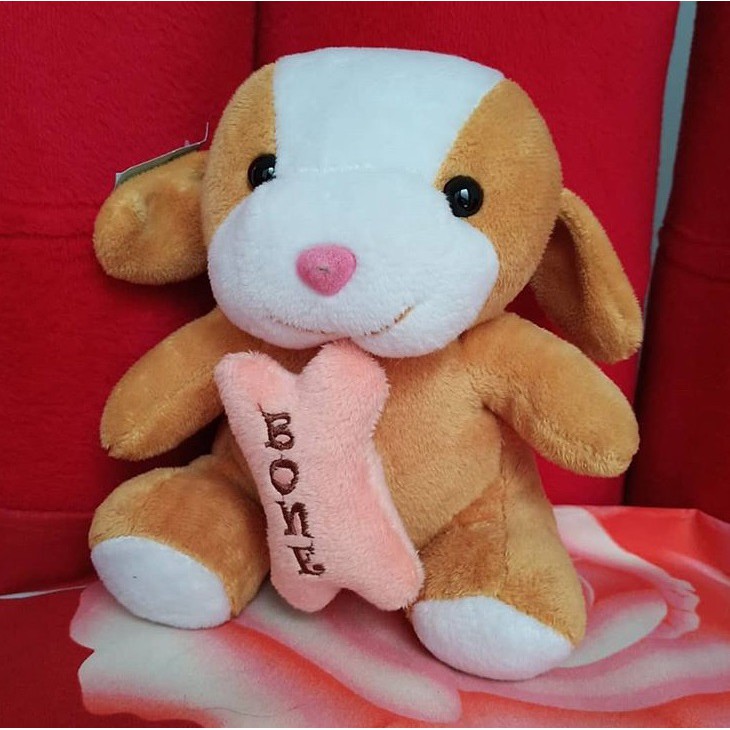 Boneka Anjing Coklat Mini Bone