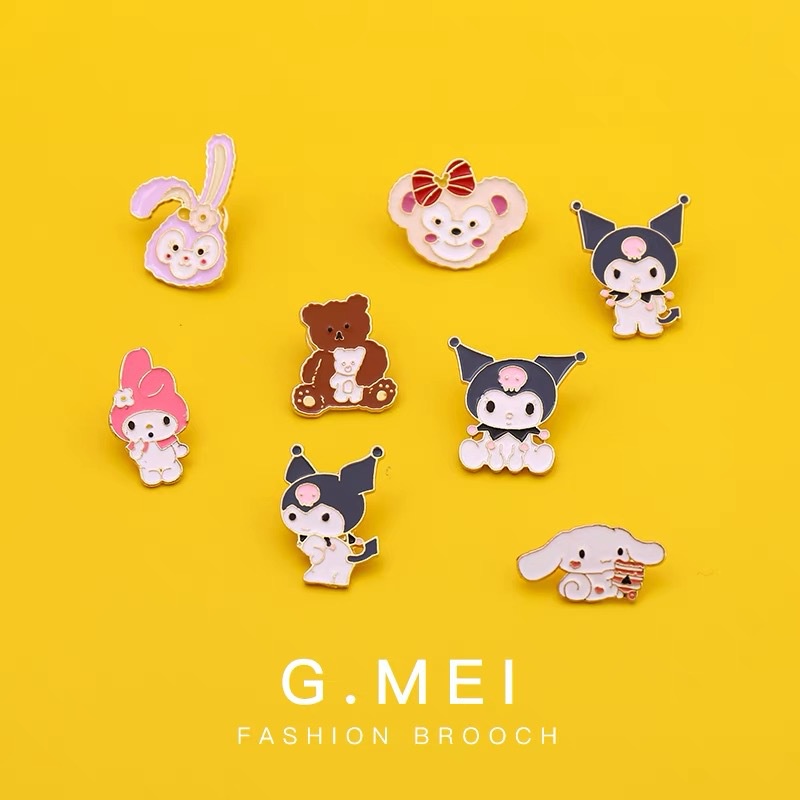 Kartun anime Clow m pom Purin melodi bros lucu alloy drop minyak lencana siswa beberapa aksesoris
