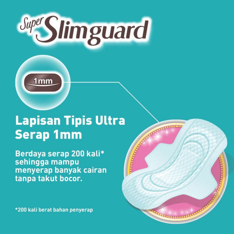 Laurier Pembalut Super Slimguard Night Wing 35cm 8s