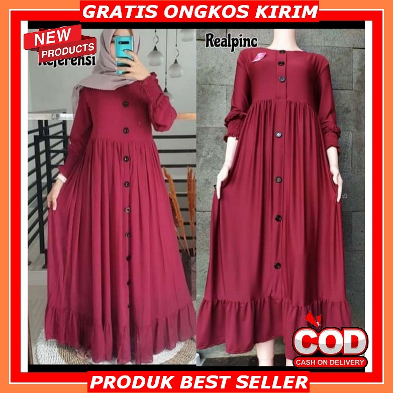 Gamis Wanita Dres Kondangan Dewasa Gamis Ibu Ibu Baju Hari Raya Gamis Syari Pakaian Syari Elegan Gam