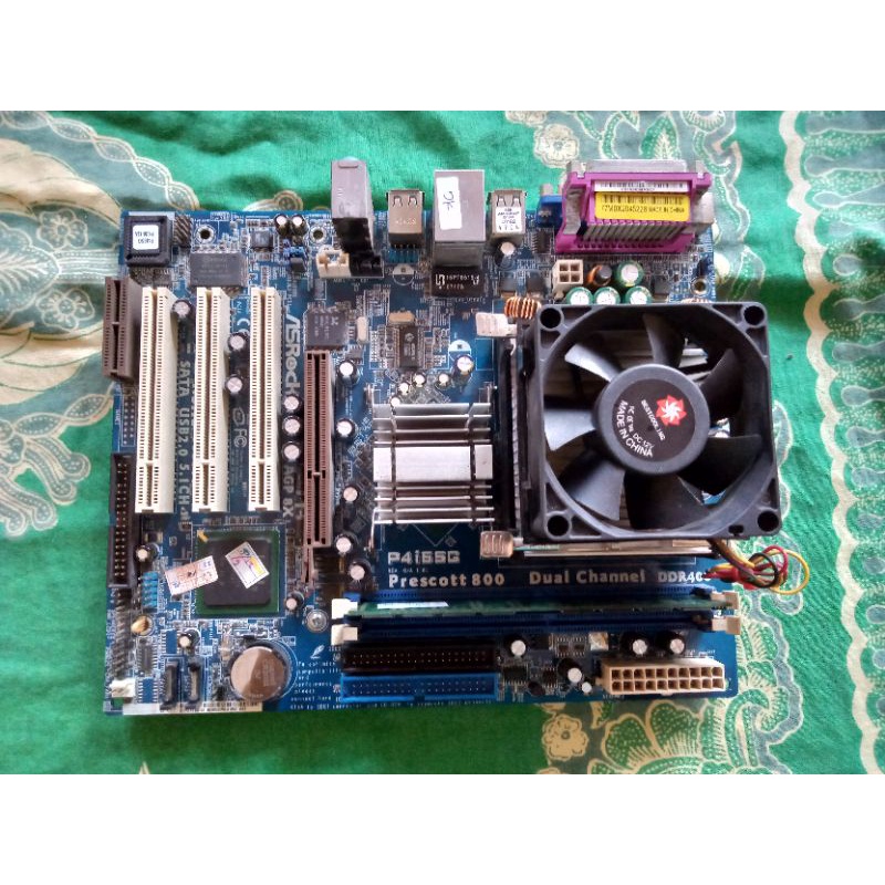 Motherboard ASRock Agp 8x p4i65g socket 478+prosesor Pentium 4 2,4ghz+ram 512mb ddr1