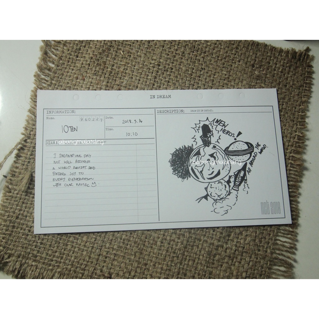 DIARY TEN NCT 2018 EMPATHY DREAM VER
