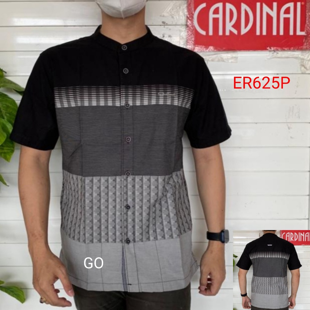 gof S CARDINAL KEMEJA KOKO Taqwa Pakaian Pria Original Baju Muslim Salur Lengan Pendek Pakaian Muslim