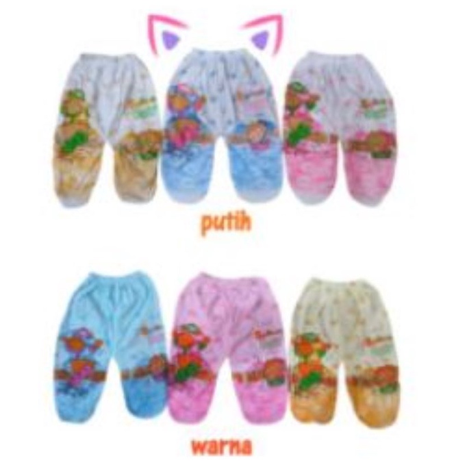 6pc celana panjang buntu celana panjang bayi tutup kaki bahan PE warna/putih