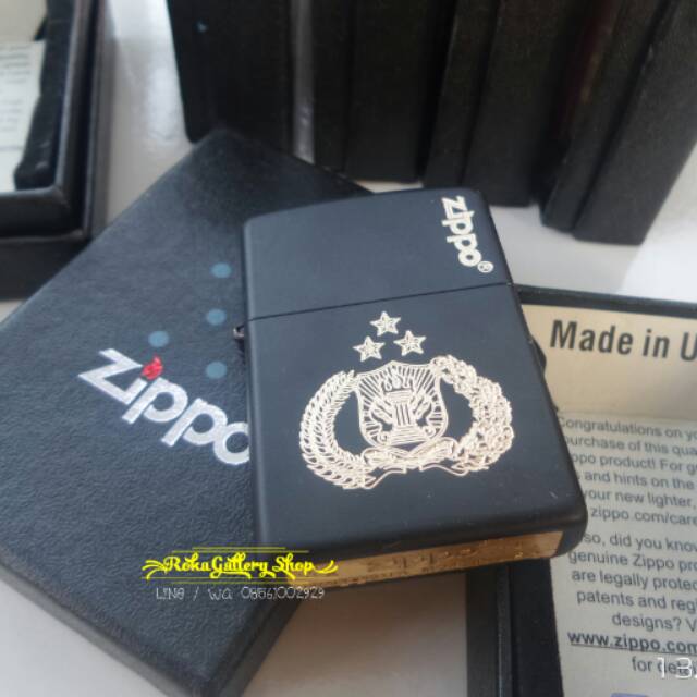 Korek zippo custom grafir logo polri desain suka suka bisa tambah nama kw super grade ori