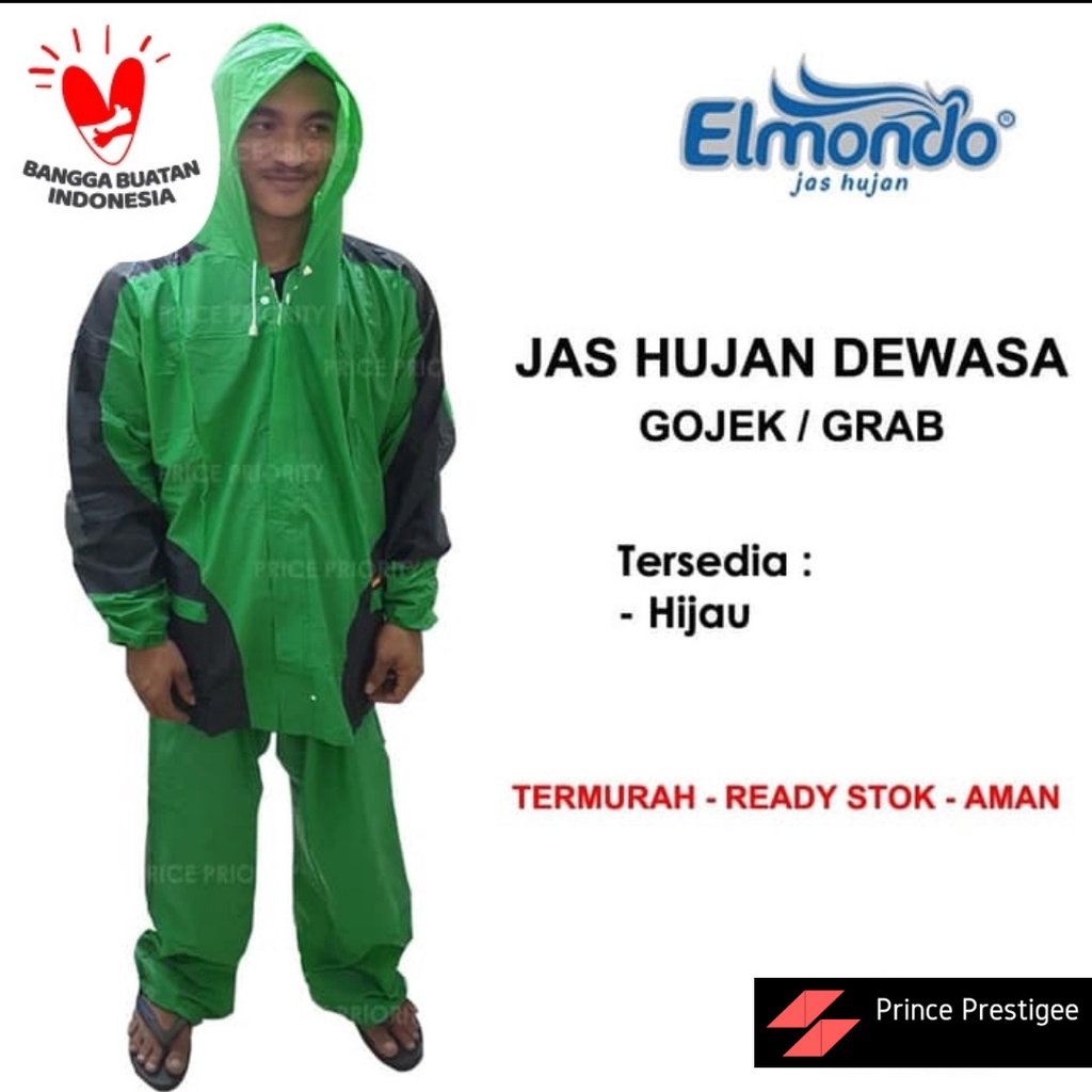 JAS HUJAN Setelan GOJEK GRAB Jaket Celana ELMONDO 932 Promo TERMURAH