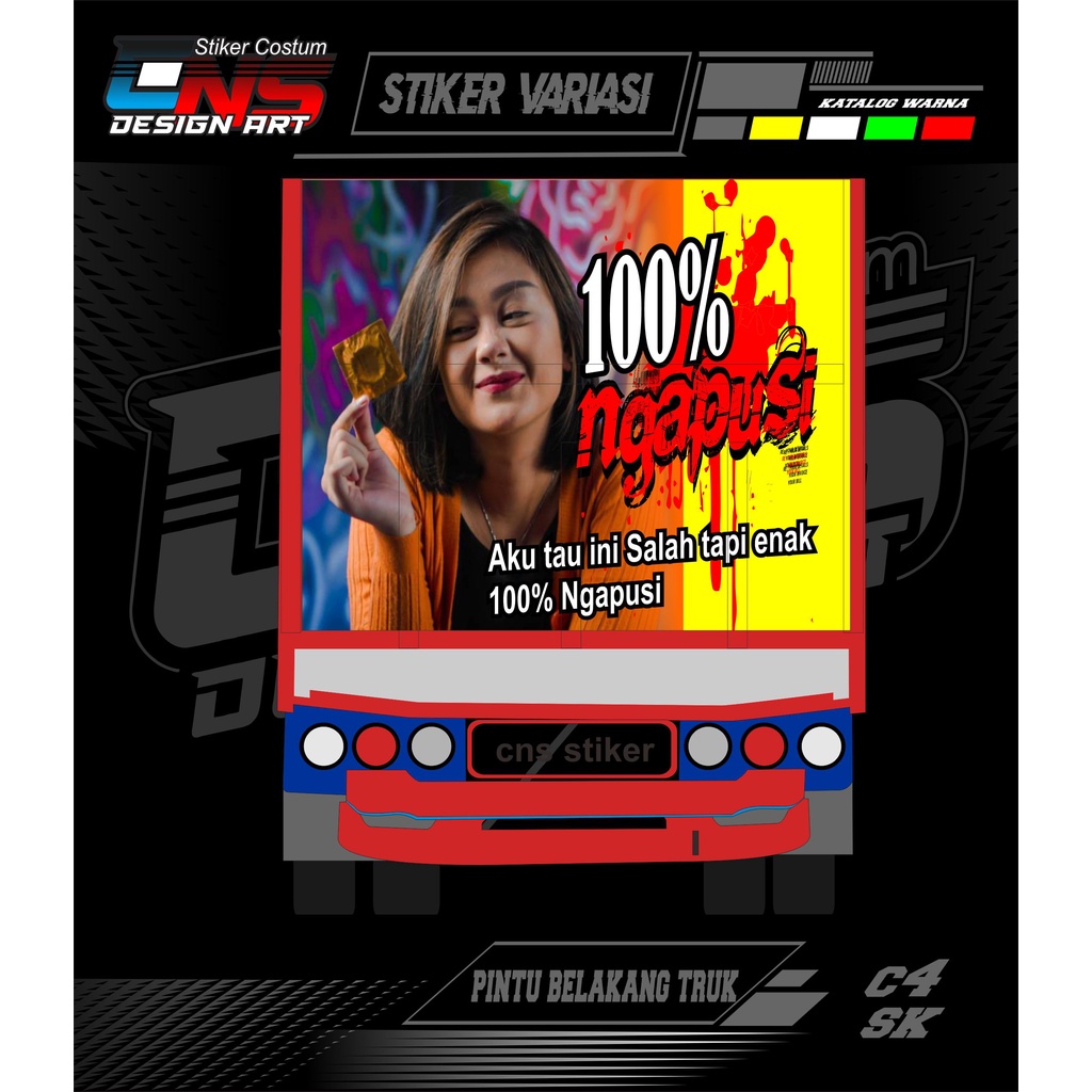 stiker bak belakang truk Stiker Decal Pintu Belakang Truk Giga, Canter Umplung Ragasa Stiker Decal T