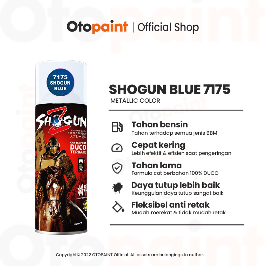 OTOPAINT Cat Semprot Pilox Biru Muda Metalik | Shogun Z Shogun Blue 7175