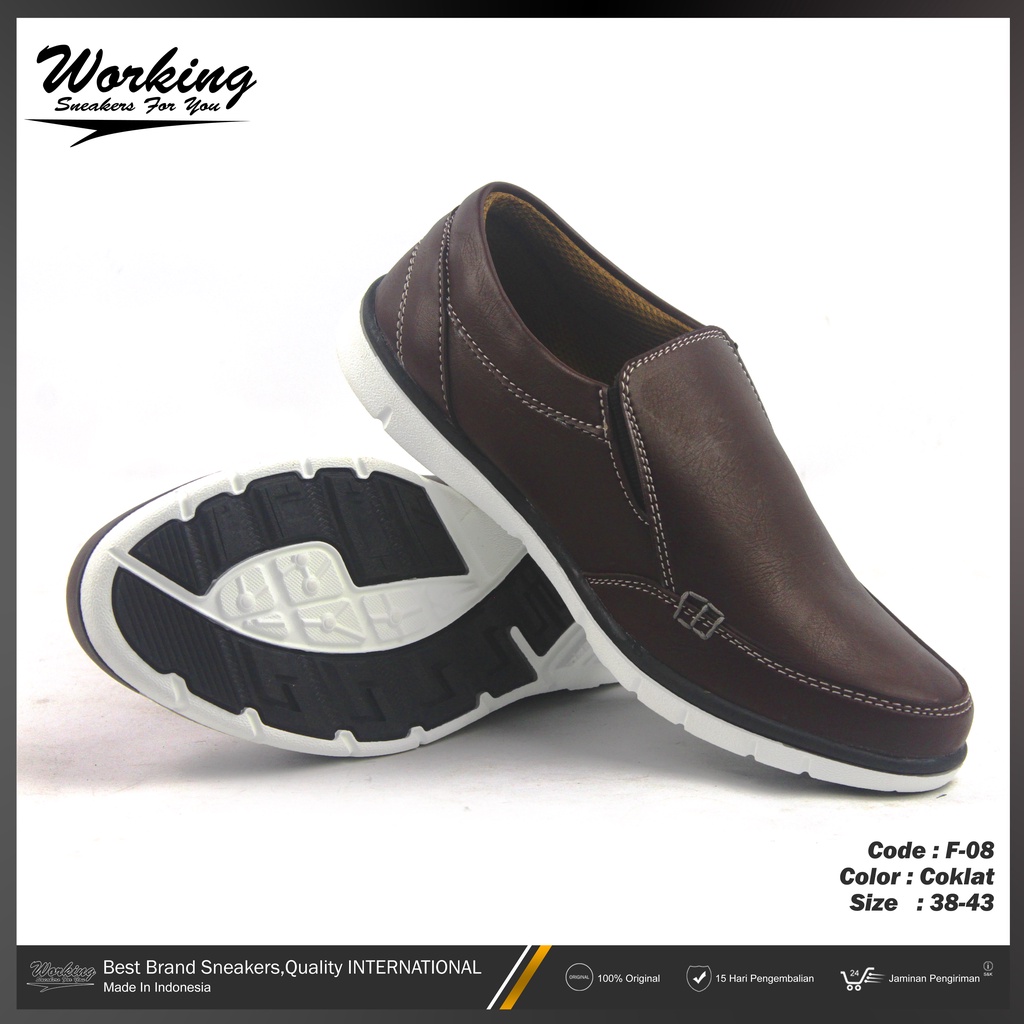 Sepatu Working F-08 Import Asli Kulit Terbaru Fashion Pria