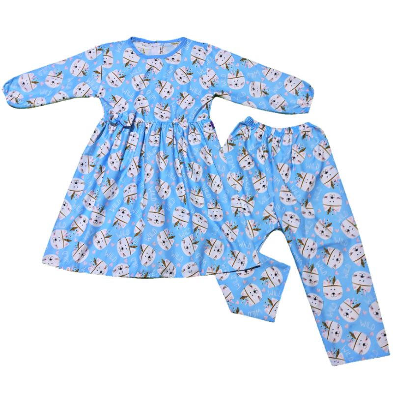 Setelan Tunik Anak Perempuan  Stelan Harian Anak Cewe 2-7 tahun