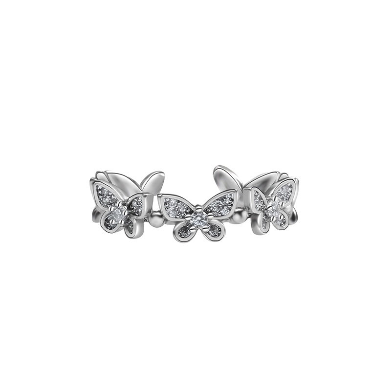 Rhinestone Butterfly Ring Accessories Light Luxury Trendy Fashion Personality