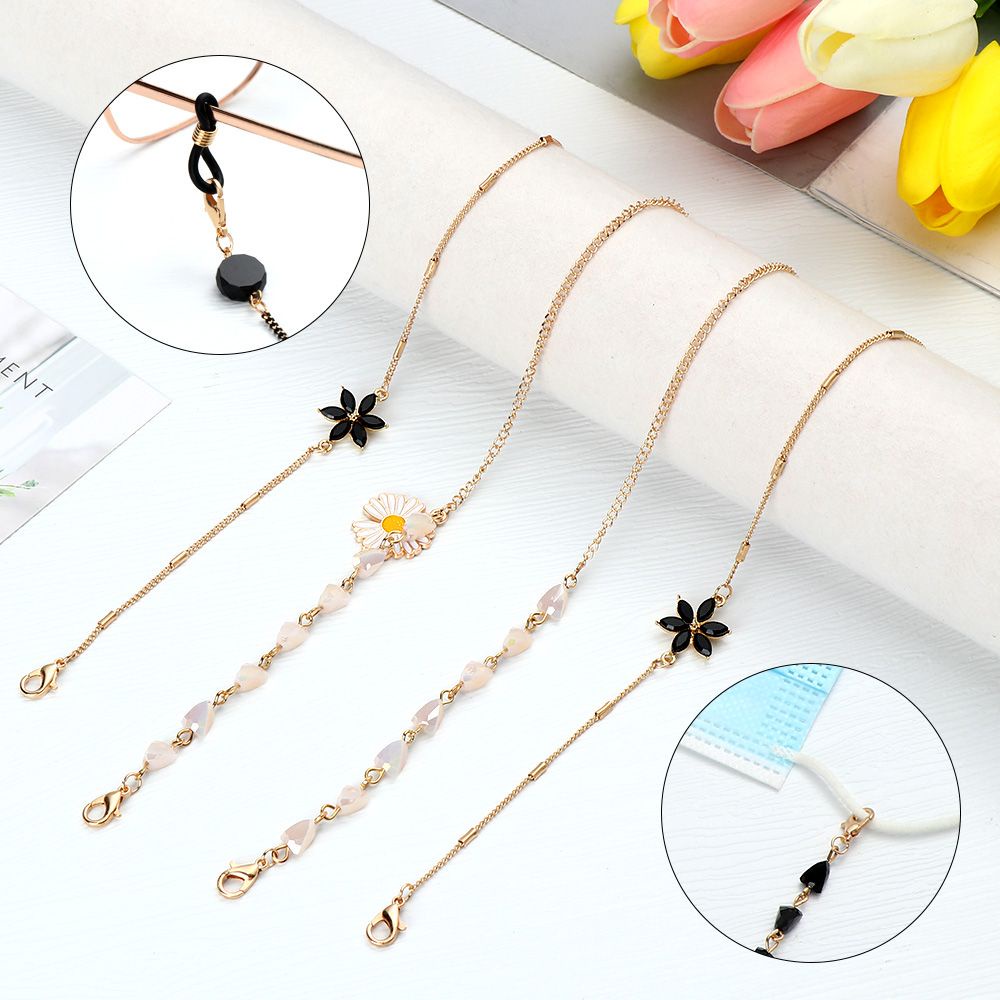 TOP Women Eyewear Neck Strap Retainer Eyeglasses Cord Holder Glasses Chain Anti-Lost Necklace Fashion Beaded Sunglasses Lanyard