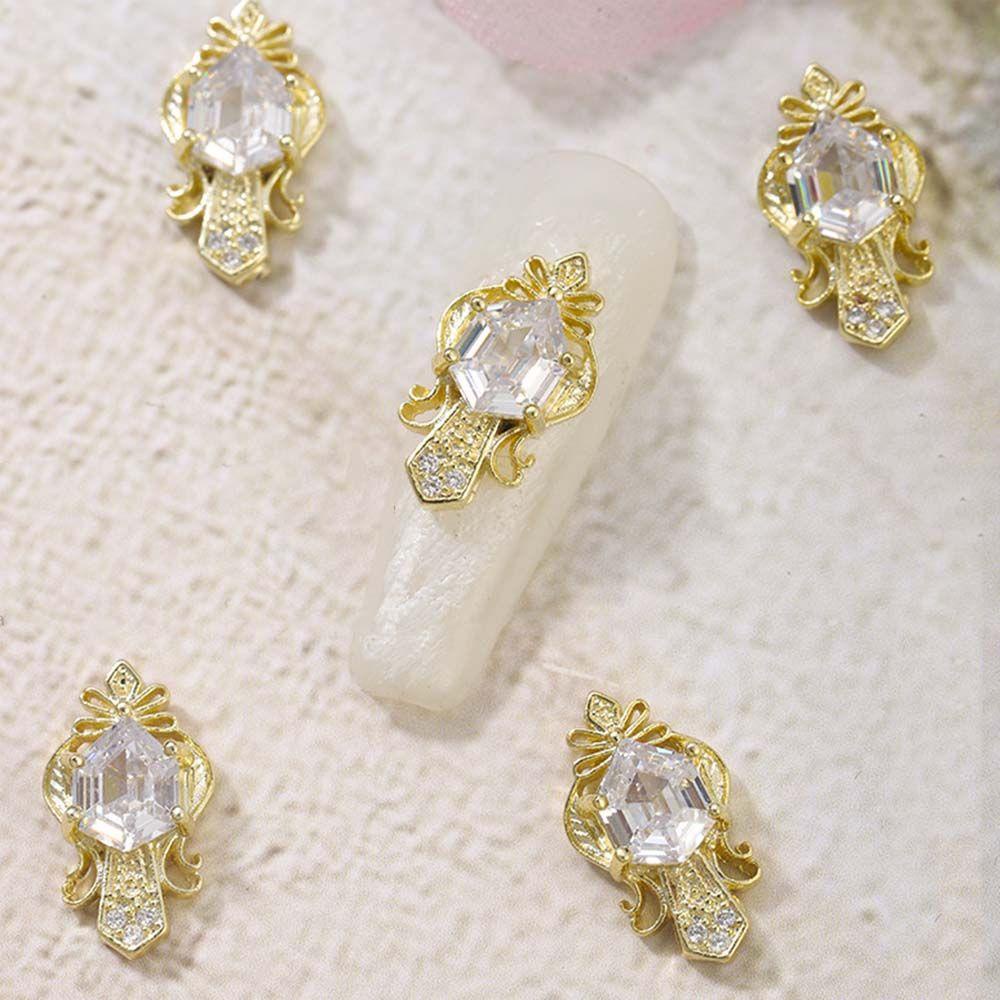 Mxbeauty Ikatan Simpul Kuku Berlian Imitasi Mewah Mengkilap Manicure DIY Nail Art Nail Art Ornamen Zirkon Kristal Kuku Perhiasan