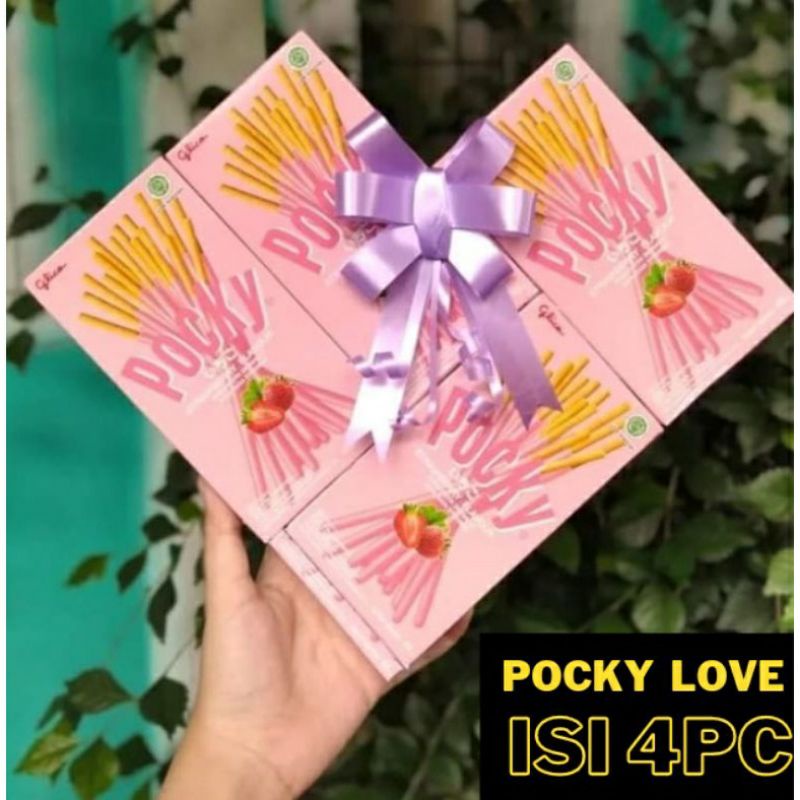 

BUKET POCKY BENTUK LOVE