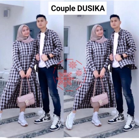Baju Gamis Couple Pasangan Lebaran 2021 Finda Seragam Keluarga Family Muslim Modern Terbaru / G01
