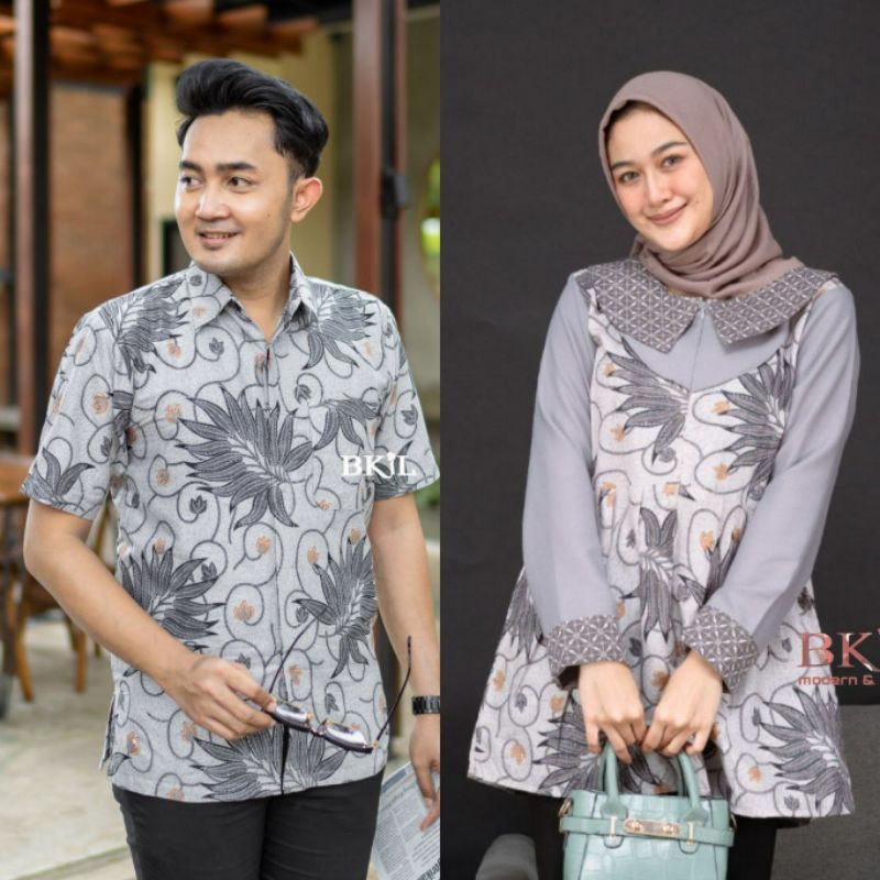 Batik Couple Modern Atasan Blouse Batik Kerja Kantor Wanita By Batik Alina