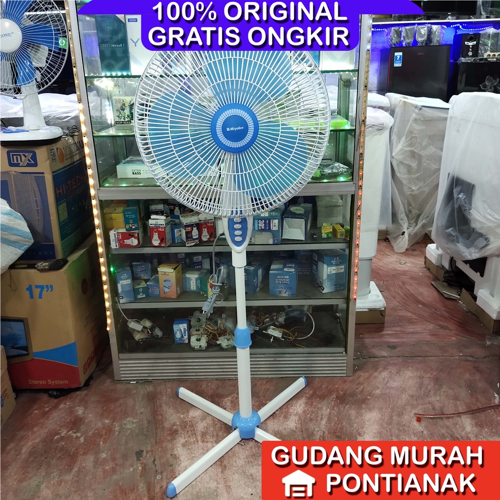 Kipas Angin berdiri Miyako 16inch KAS 1618 B kaki besi 1618B 16&quot; PL stand fan