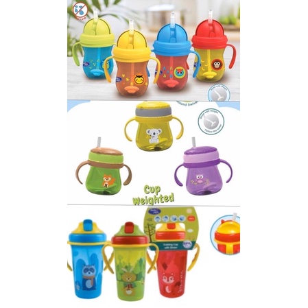 Tempat Minum Botol Sedotan Anak Cup Straw Karakter Baby Safe JP019 JP020 SK019