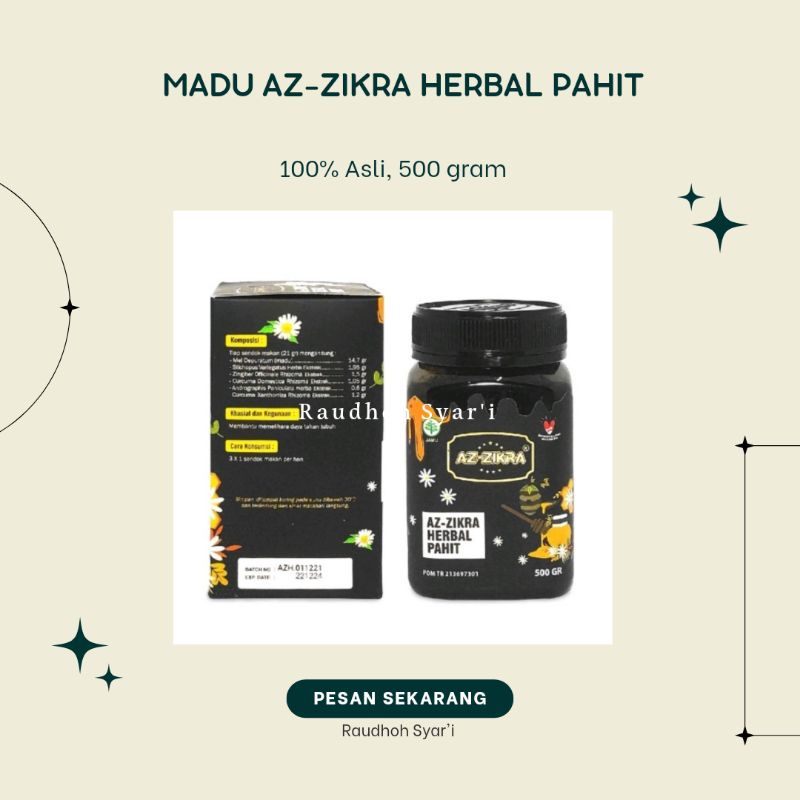

MADU HERBAL PAHIT AZ-ZIKRA / MADU ASLI PAHIT / MADU AZ-ZIKRA 500 GRAM