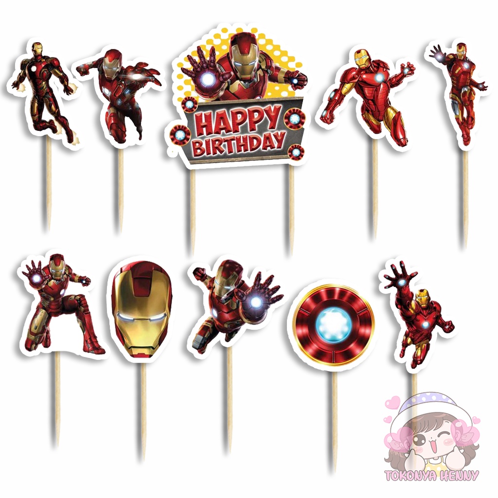 Topper Cake Hiasan Kue Ulang Tahun motif IRON MAN